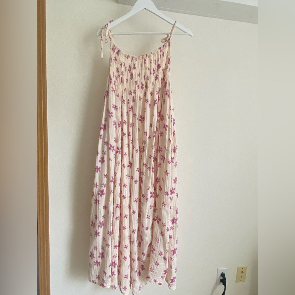 Free People Azure Floral Cotton Maxi Dress